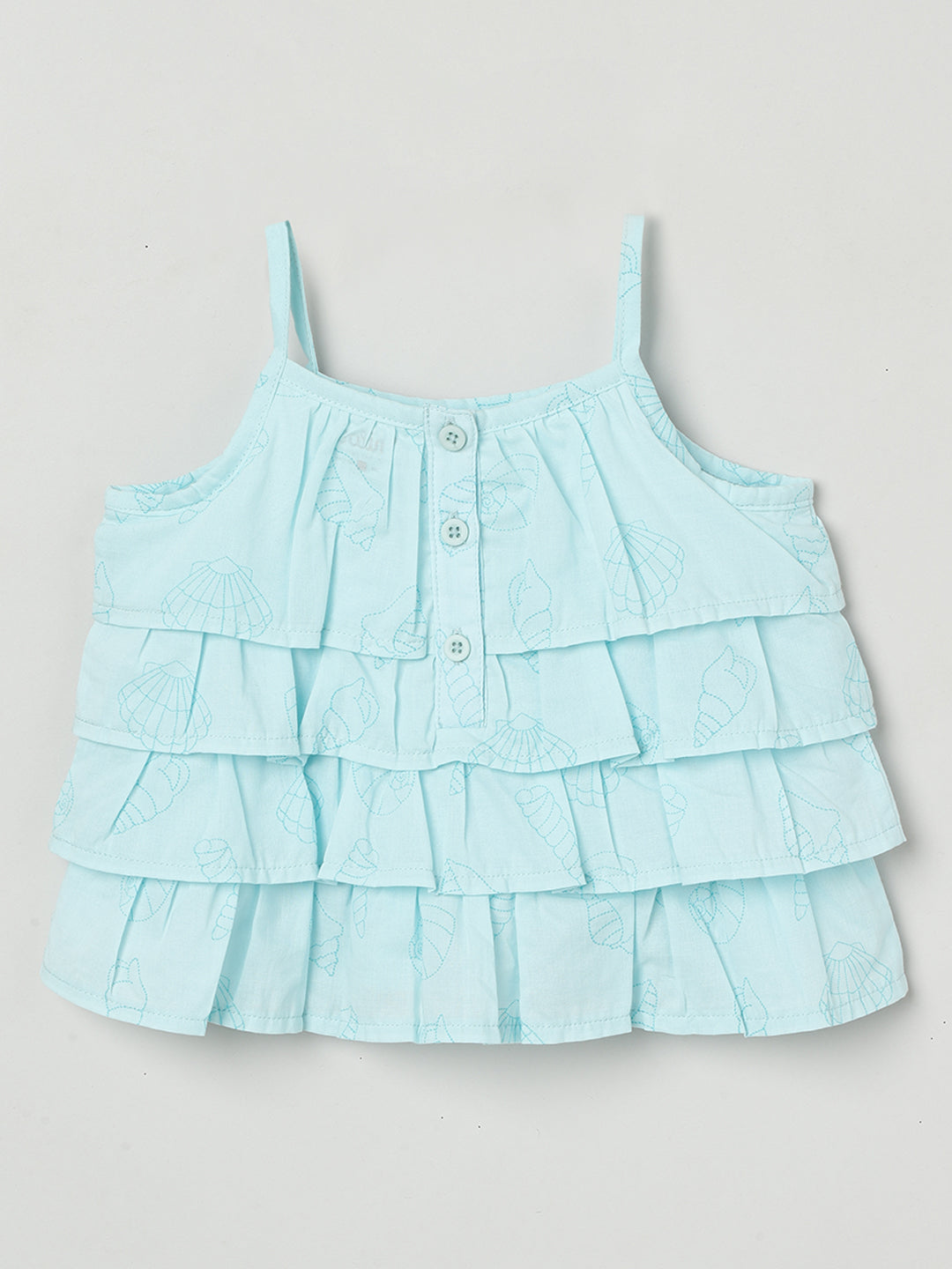 Milou Girls Flared Top & Shorts Co-ord Set Sky Blue Set
