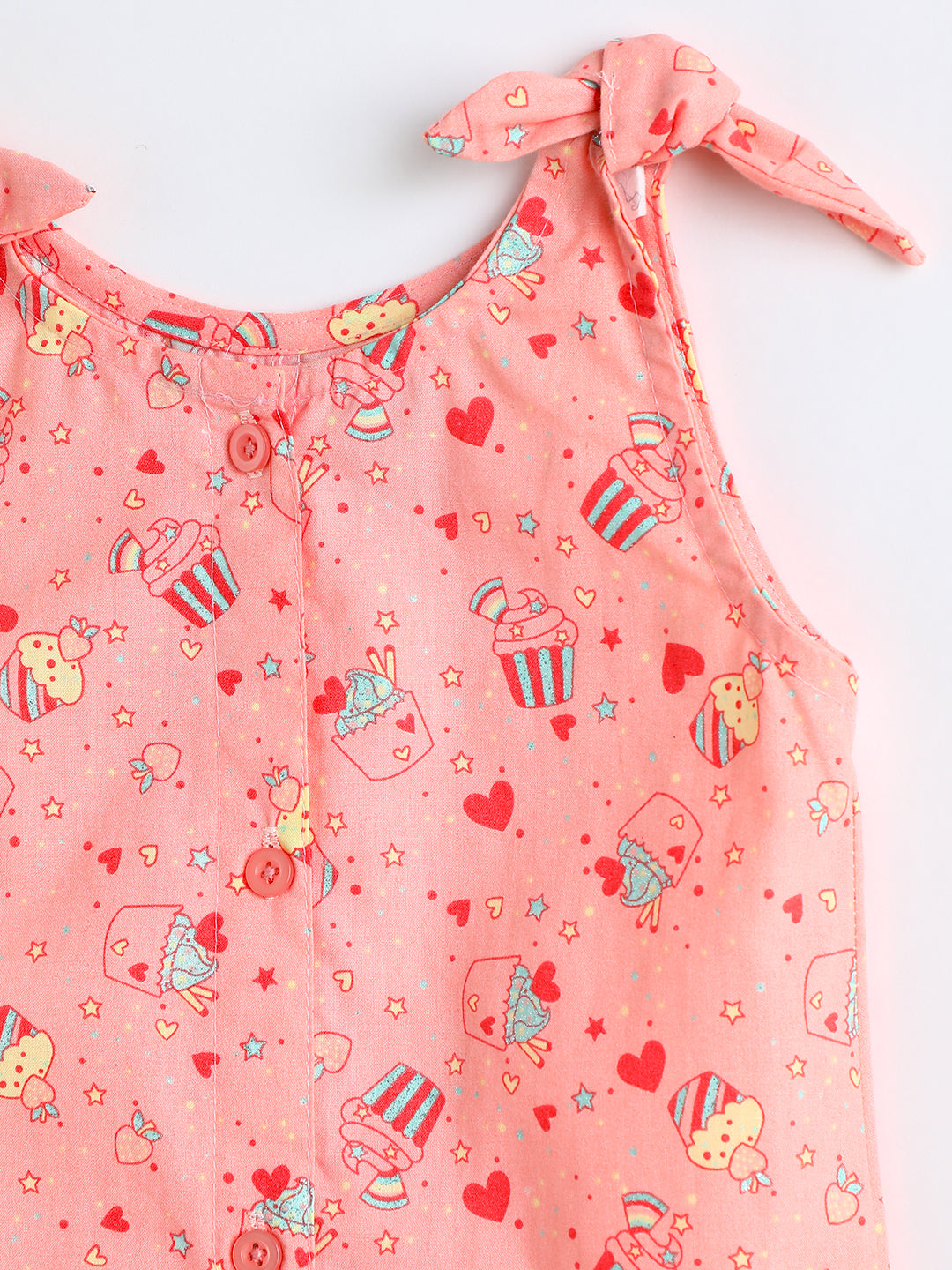 Milou Kids Cotton Bio Washed Printed Romper for Girls - BGRMP041-AOPCL