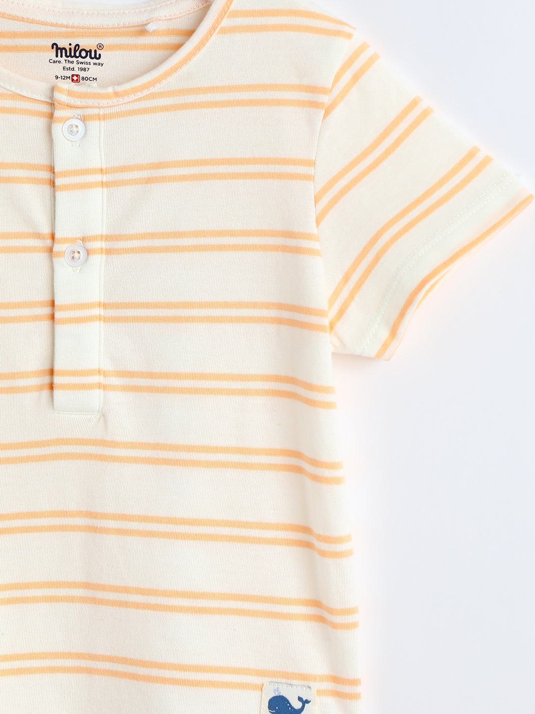 Milou Cotton Half Sleeves Bio Washed Striped T-Shirt -MGBBB004-WAAC