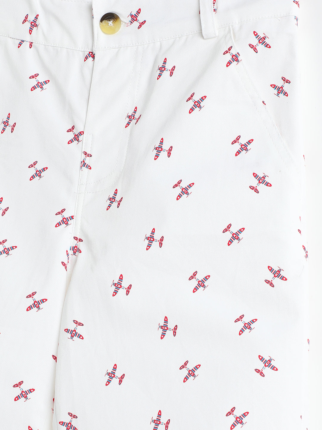 Milou Kids Cotton Printed Bio Washed white Coloured woven Shorts for Boys -TBNCSH063-WHAOP