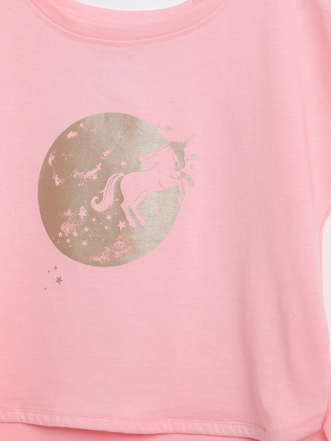 Milou Girls Metallic Unicorn Boxy T-Shirt