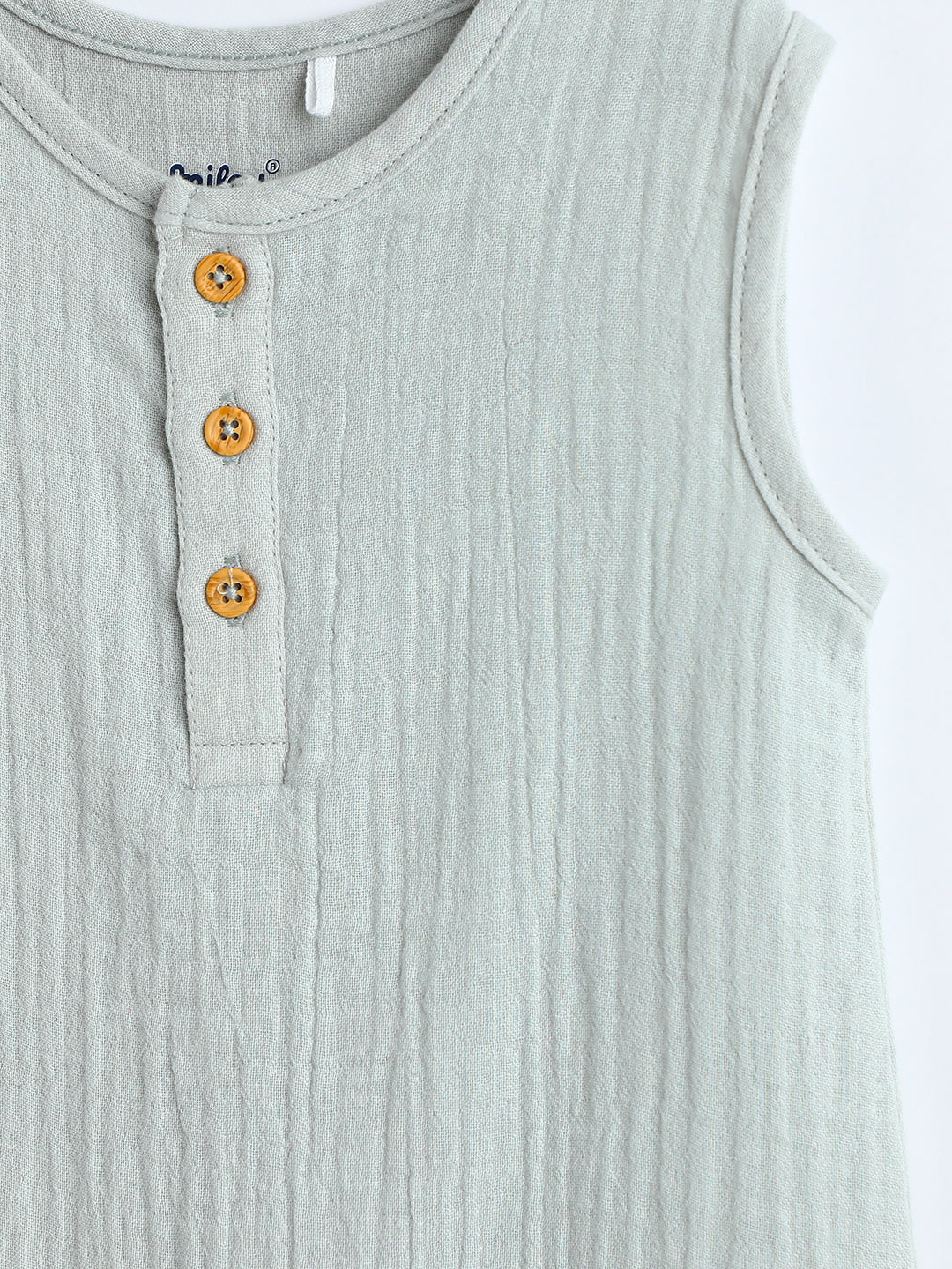Milou Infant Girls Cotton Romper Grey