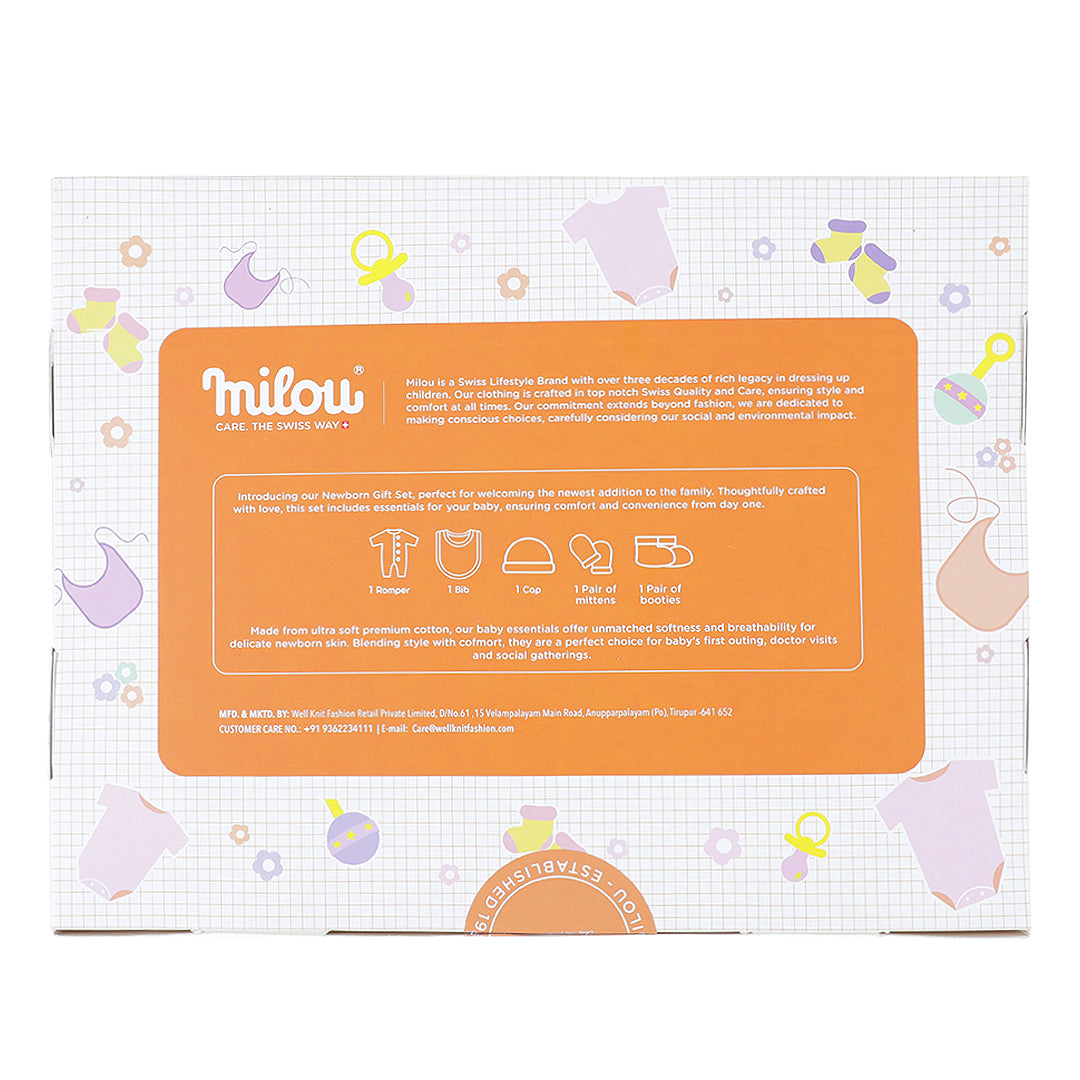 Milou Newborn Baby Romper Gift Set (Pink, 0 - 3 months)