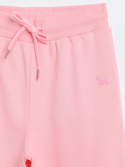 Milou Girls Pink Loopknit Trousers