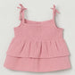 Milou Girls Flared Top & Shorts Co-ord Set Pink Set