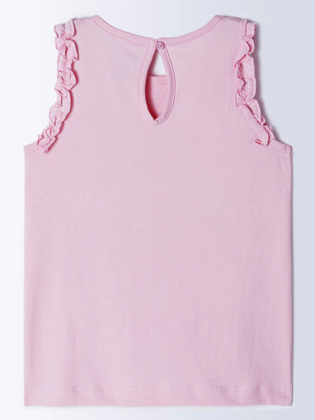 Milou Baby Girls Pink Sleeveless Cotton Top Butterfly Print