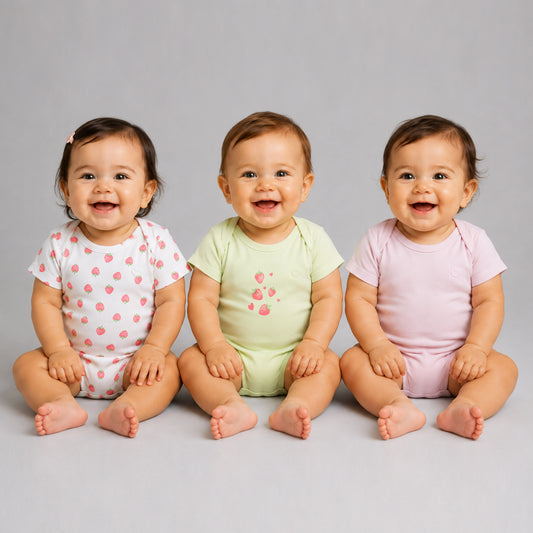 Milou Baby Cotton Short Sleeve Onseie Pack of 3