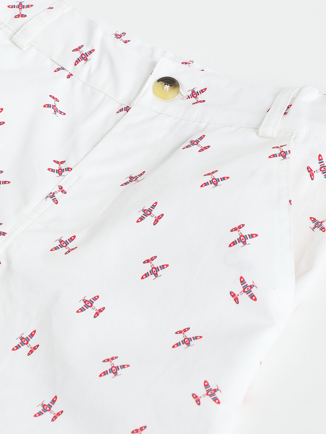 Milou Boys Woven Shorts White Print