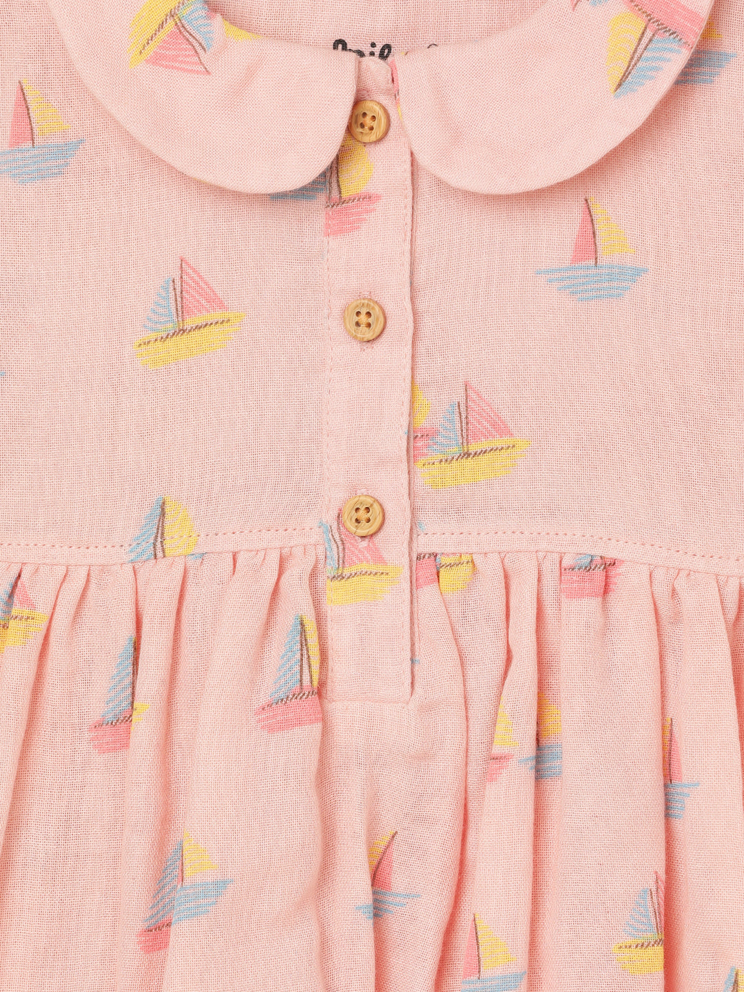 Milou Girls Pink Cotton Dress