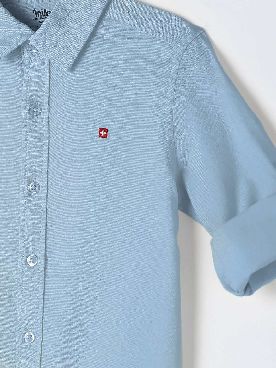 Milou Kids Cotton Full Sleeves Solid Bio Washed Shirt for Boys SH-CU008