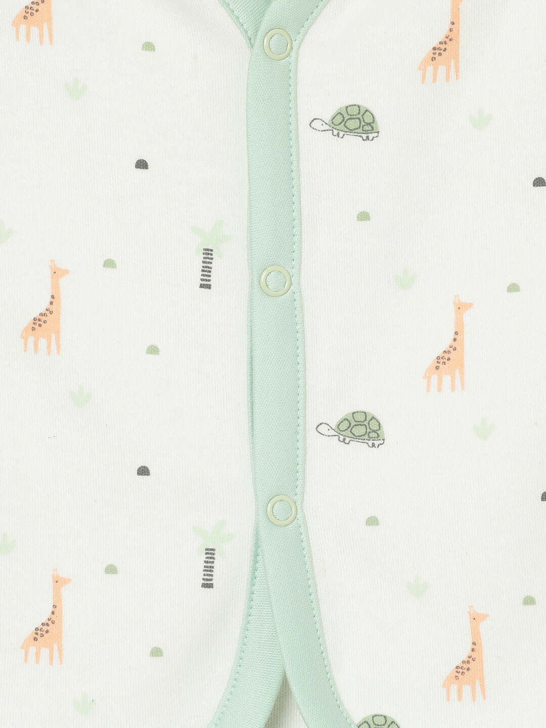 Milou Infant Cotton Sleeveless Bio-Washed Printed Jabla Set White Animal Print