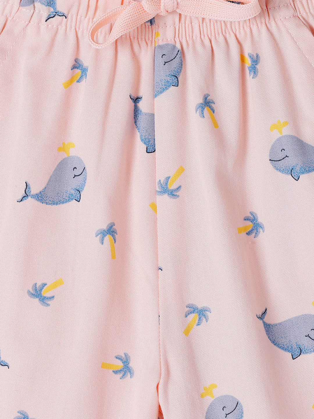 Milou Kids Cotton Bio Washed Printed Shorts for Boys - Light Pink