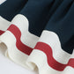 Milou Girls Tennis Knit Skirt Navy Blue Stripe