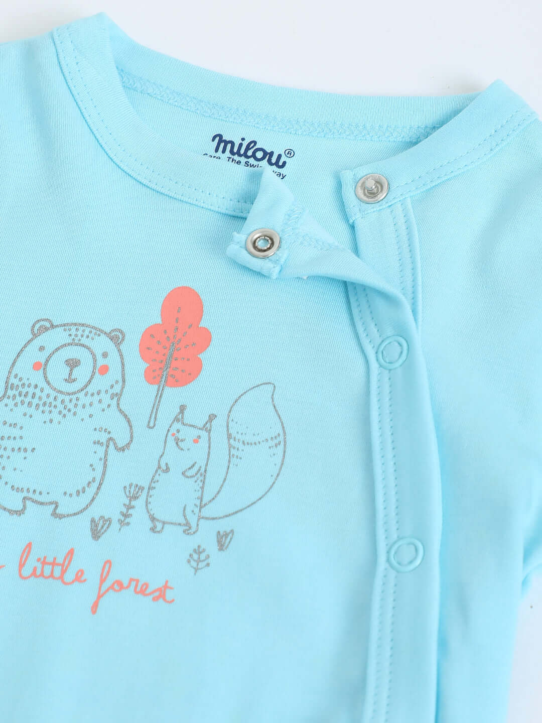 Milou Infant Unisex Cotton Bodysuit Sky Blue Graphic Print
