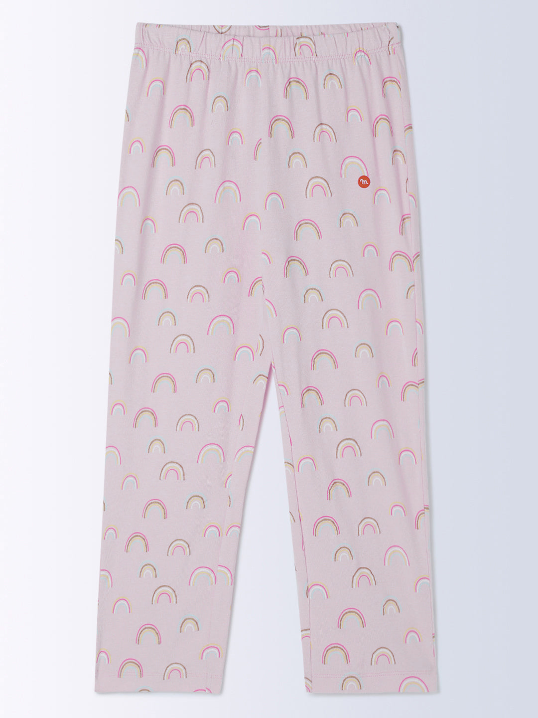 Milou Cotton Bio Washed Printed Short Sleeve Homewear T-Shirt And Pajama Set -Pink