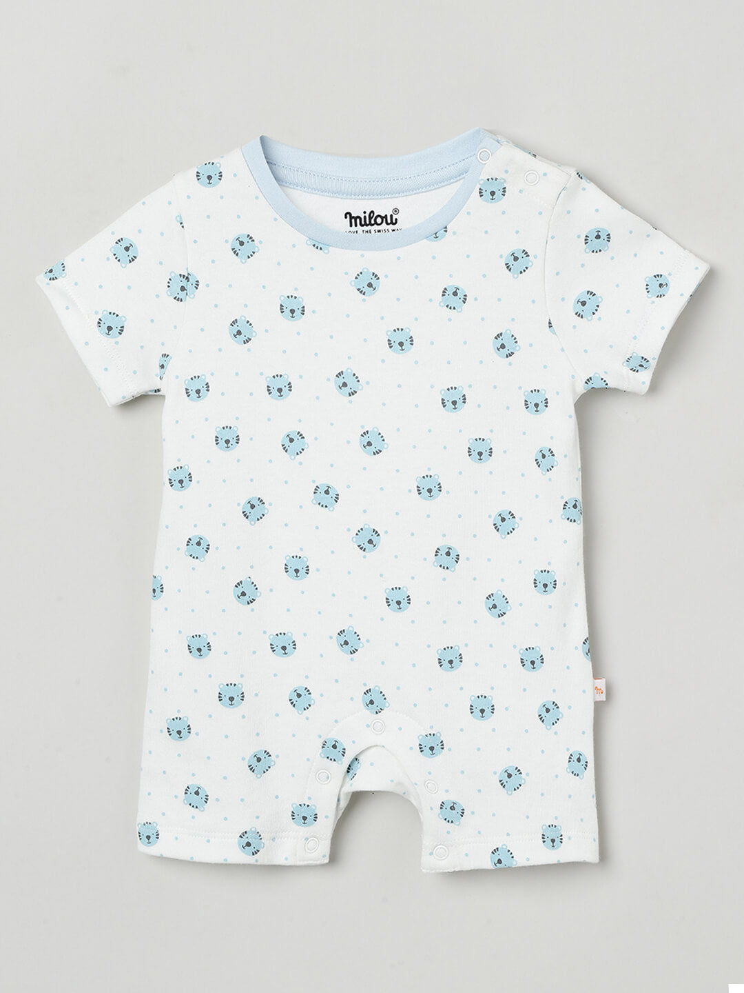 Milou Infant Unisex Short Sleeve Romper with Matching Bib Set