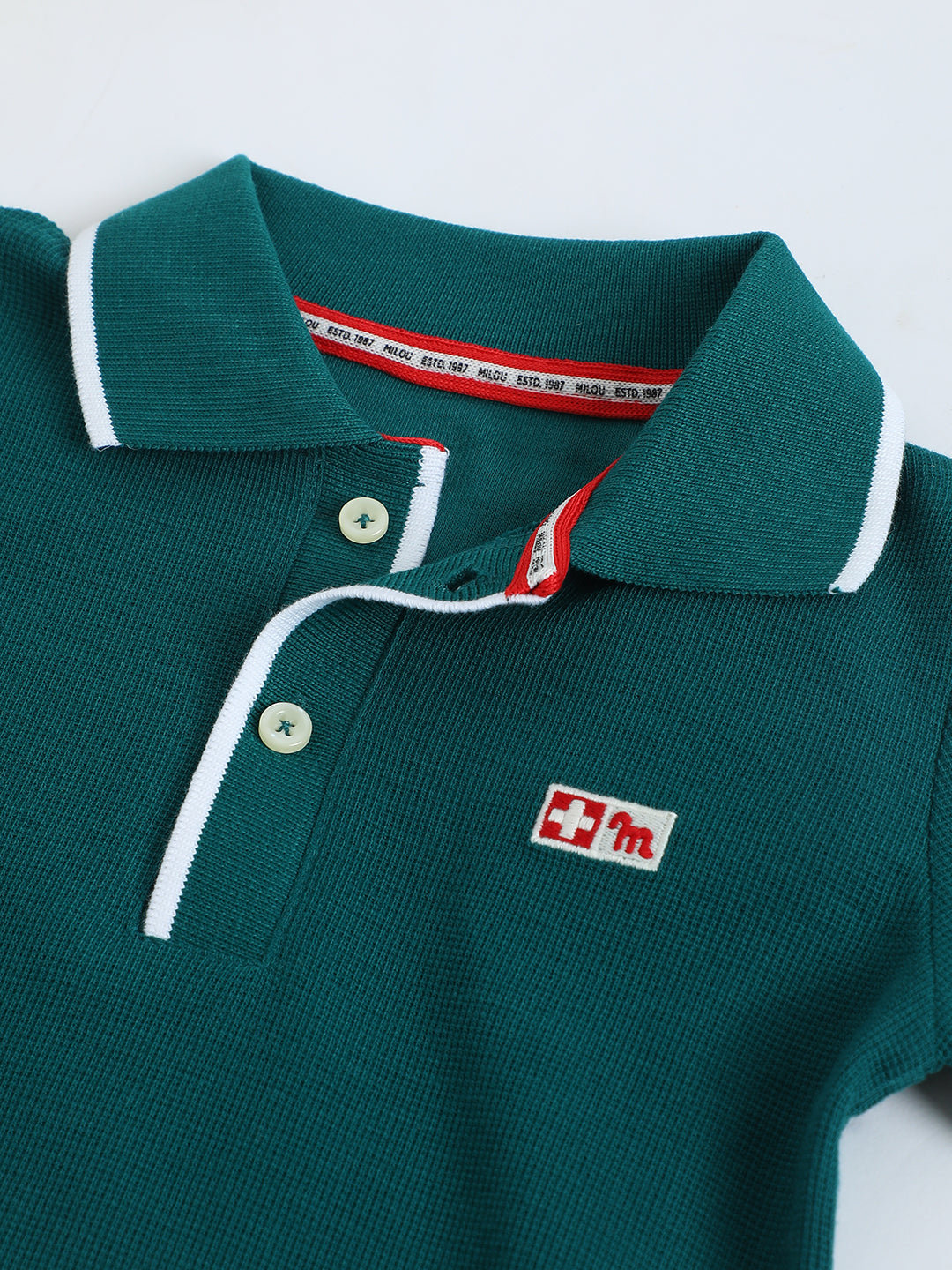 Kids Green Polo T-Shirt | Soft Cotton Piqué Casual | Milou Kids