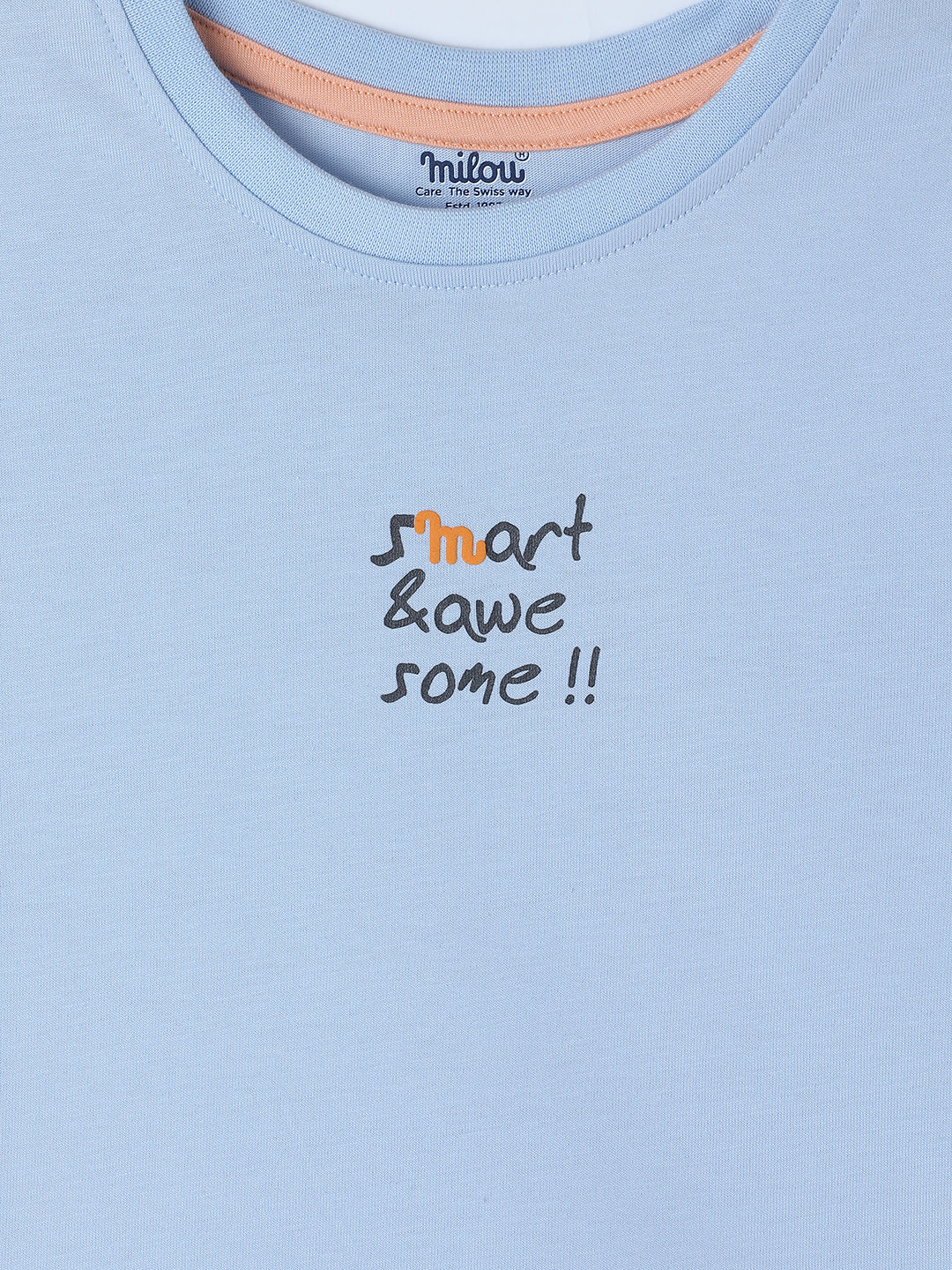 Milou Kids Cotton Half Sleeves Solid Bio Washed T-Shirt for Boys BBASICTEE002