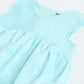 Girls Aqua Cotton Dress | Toddler Sleeveless A-Line Dress | Milou Kids