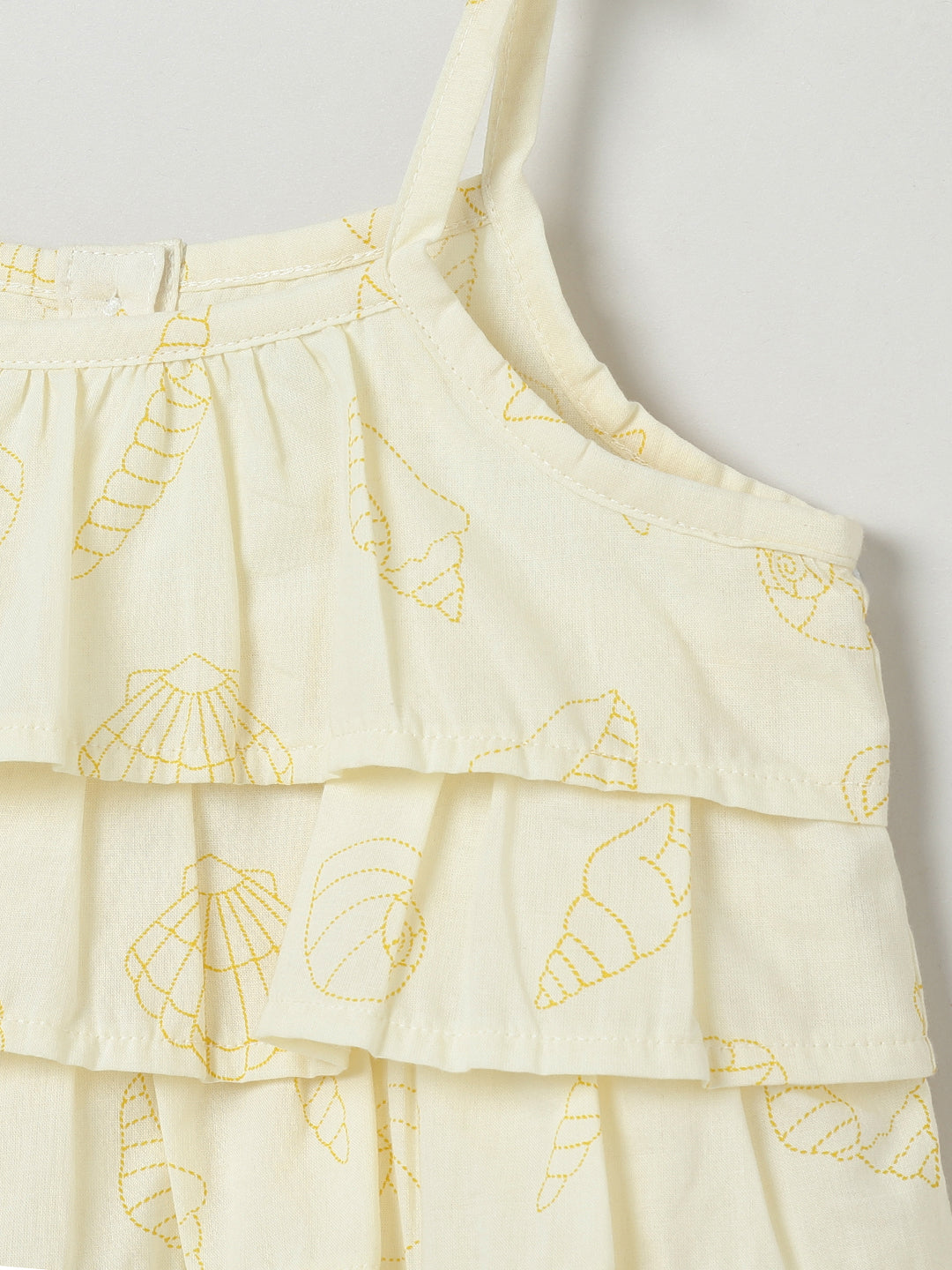 Milou Girls Flared Top & Shorts Co-ord Set Pastel Yellow