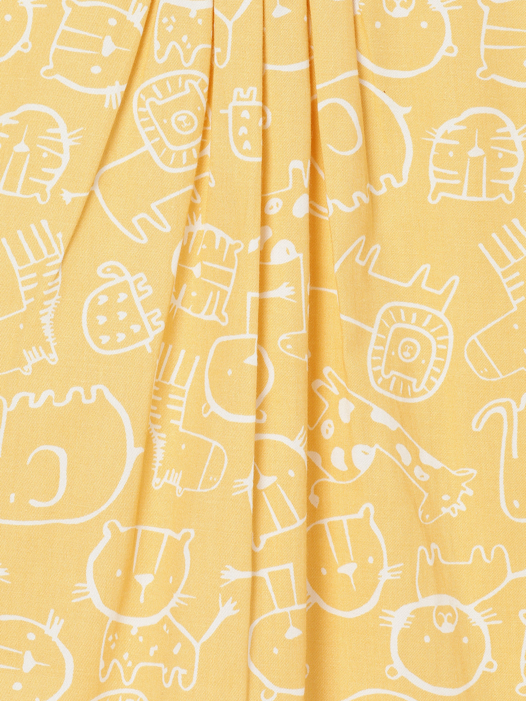 Milou Kids Cotton Printed Bio Washed Sleeveless Dress for Girls -Flax