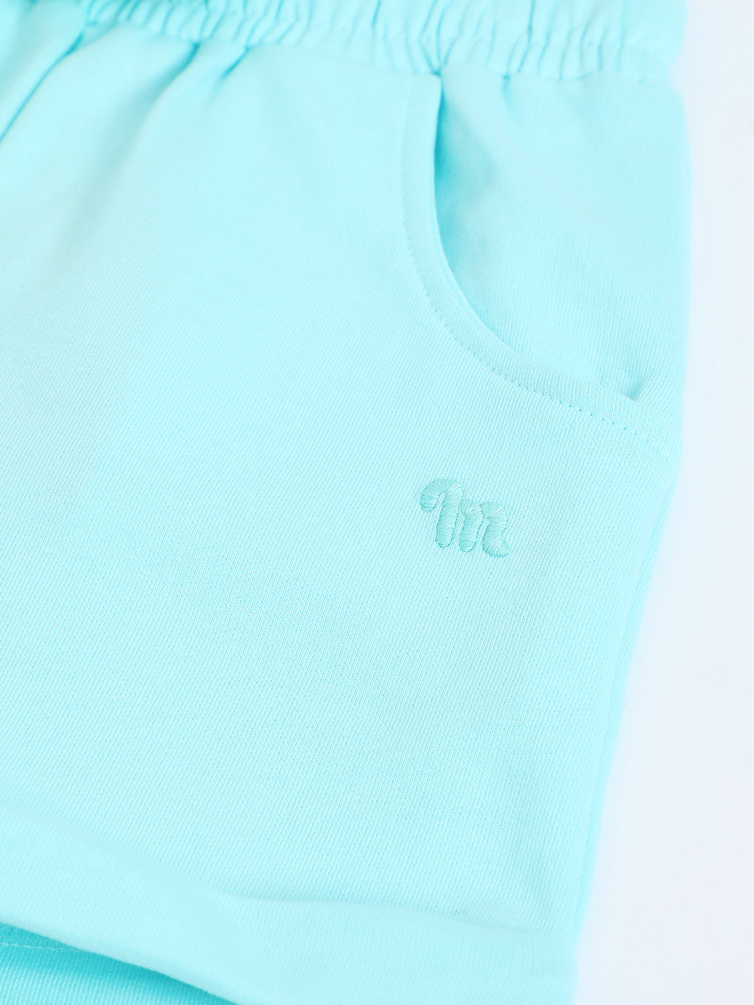 Milou Girls Whisper Blue Loopknit Shorts