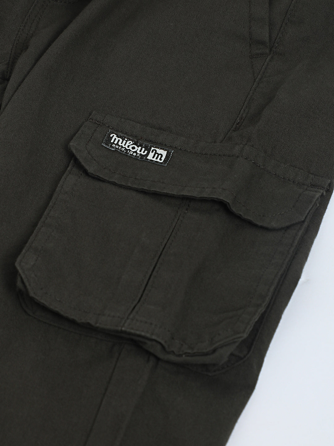 Milou Boys Olive Linen Cargo Pants
