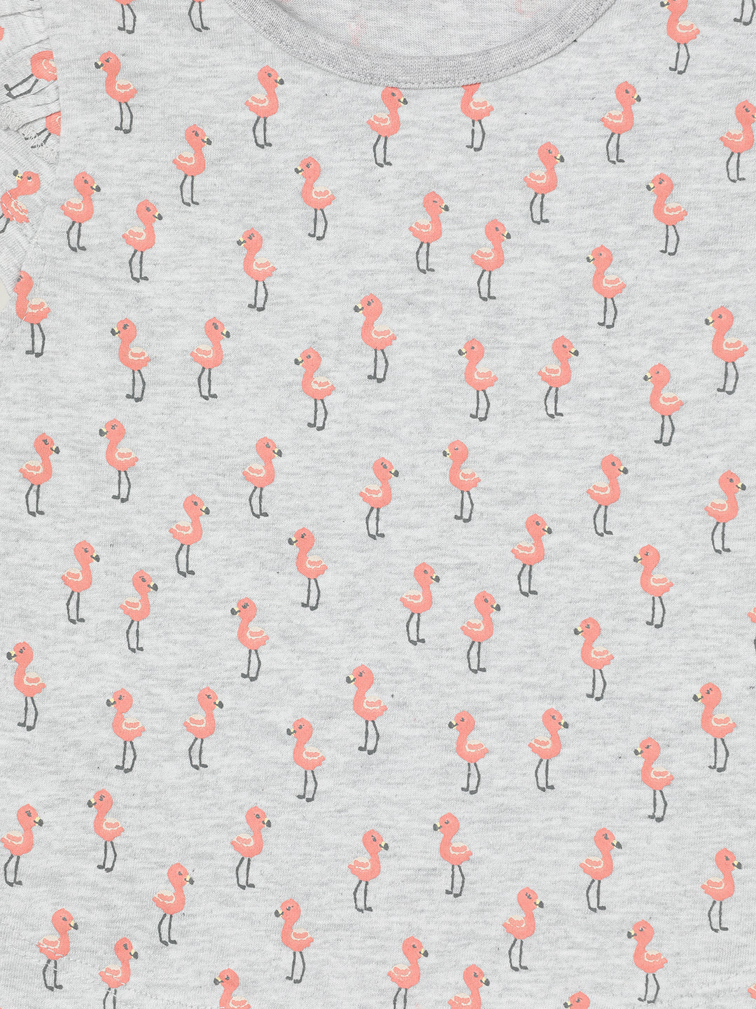 Milou Kids Cotton Bio Washed Printed Girls Top for Girls -Grey
