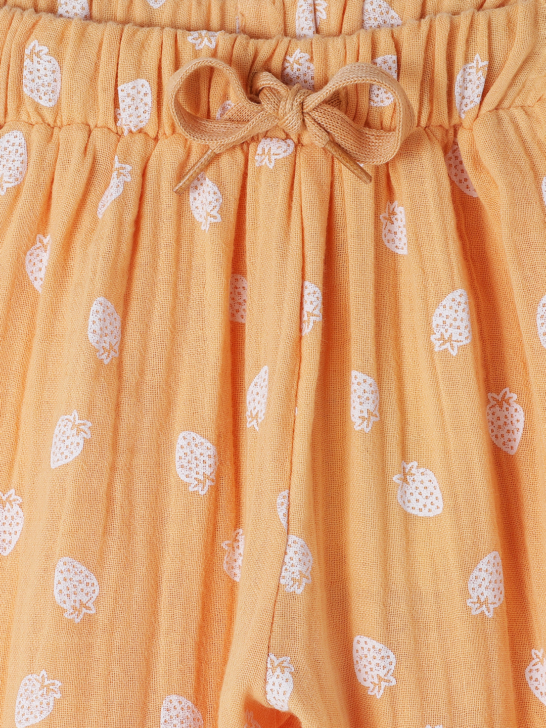 Milou Cotton Full Length Printed Pant - Orange