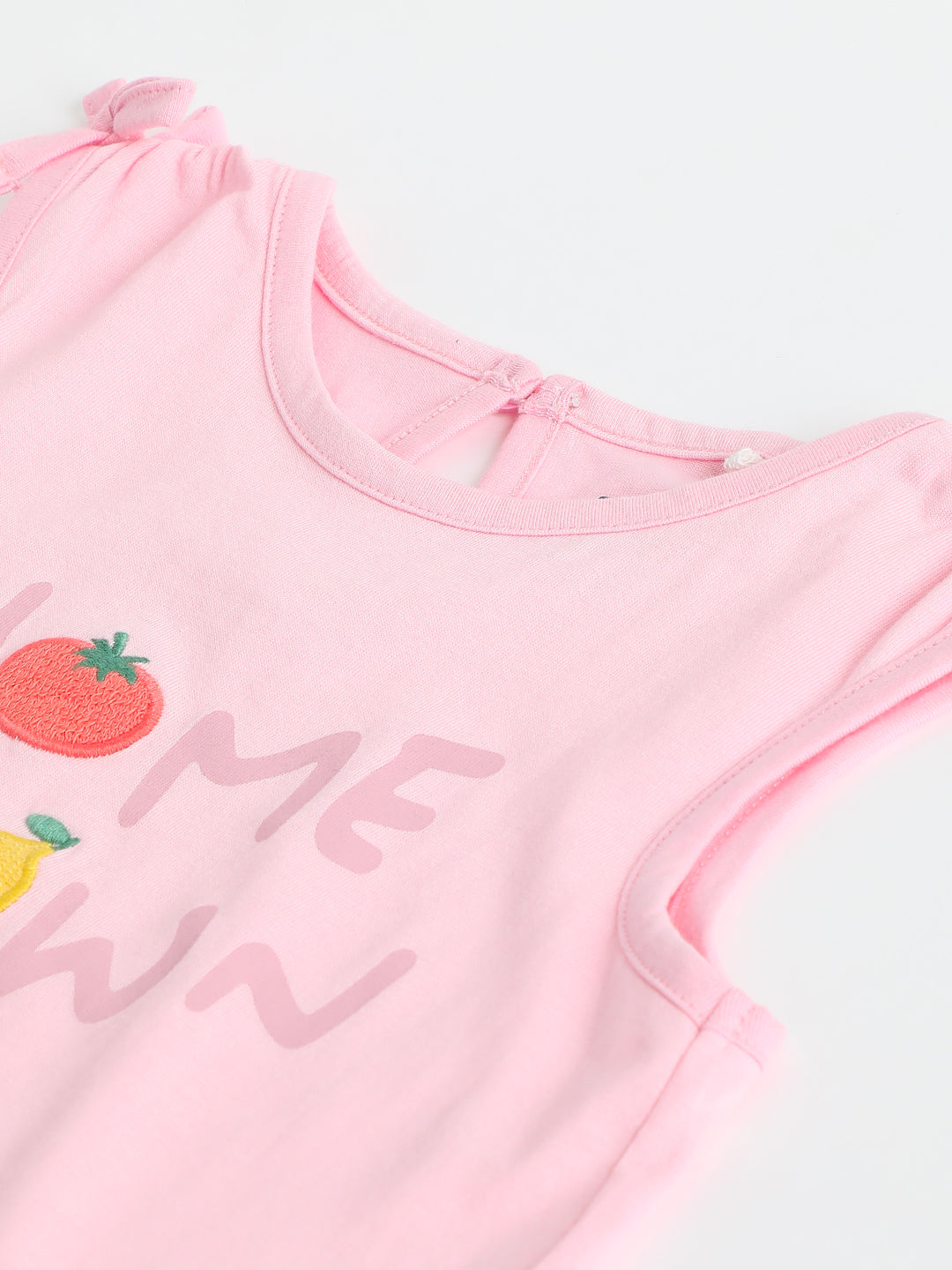 Milou Kids Cotton Bio Washed Printed Top for Girls -TGVGTS040-PKMST