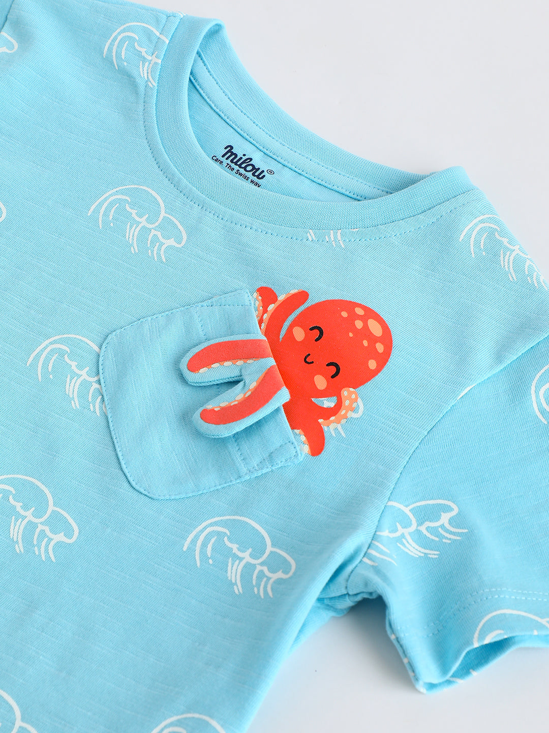 Milou Cotton Half Sleeves Bio Washed Printed T-Shirt - TBNCTEE002-PTFR