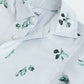 Milou Boys Full Sleeve Printed Bio-Washed Shirt Mint Leaf Print