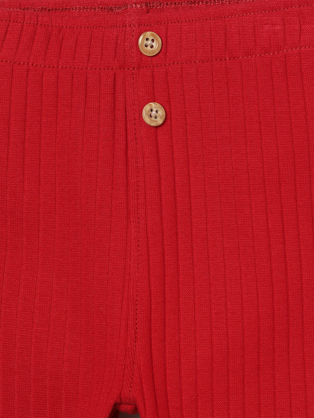 Milou Girls Cotton Solid Full Length Leggings Red