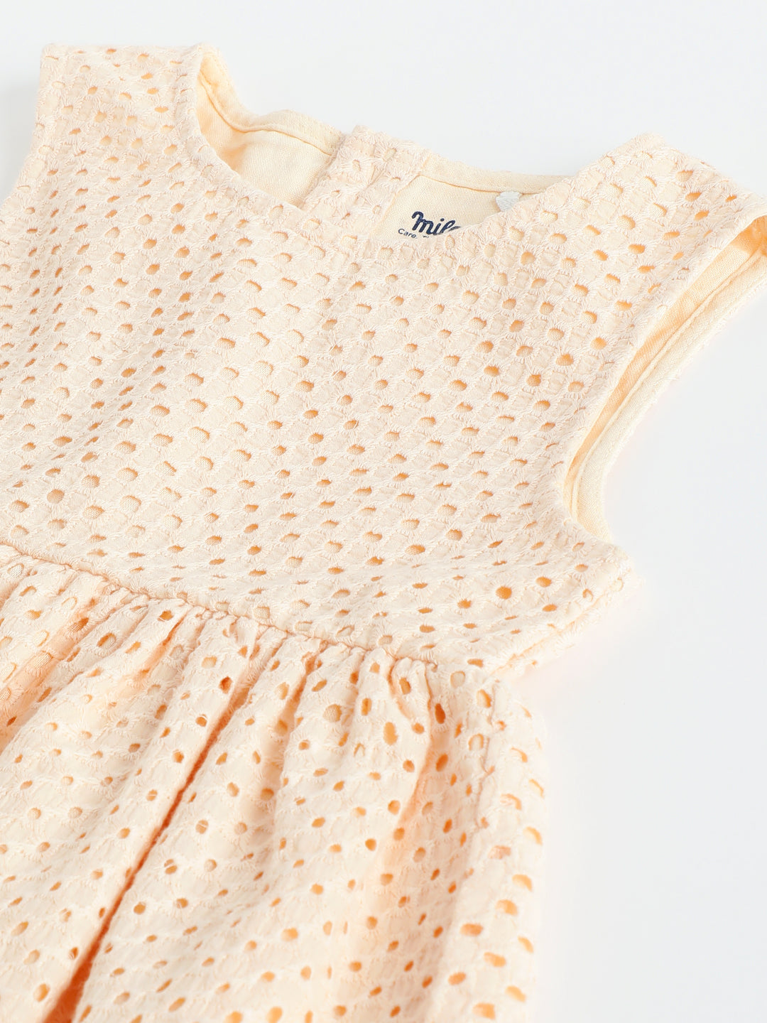 Baby Girls Peach Cotton Dress | Milou Kids