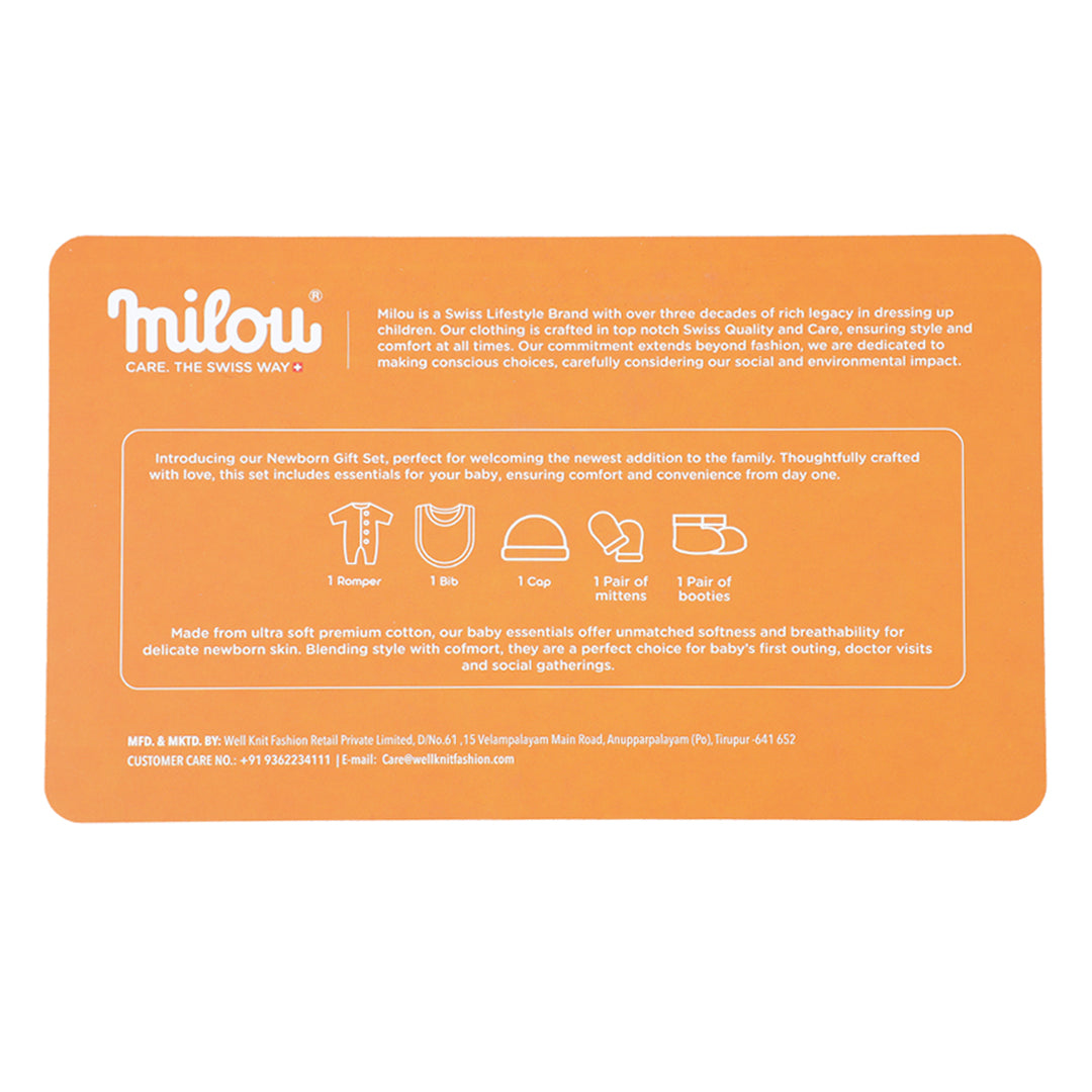 Milou Newborn Baby Romper Gift Set (Yellow, 0 - 3 months)