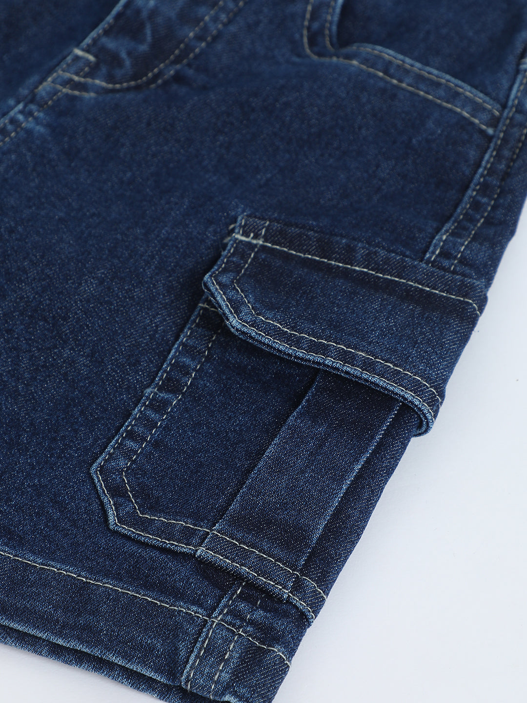 Milou Boys Dark Blue Denim Cargo Shorts