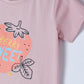Milou Toddler Girls Half Sleeve Printed T-Shirt Lavender Strawberry Print