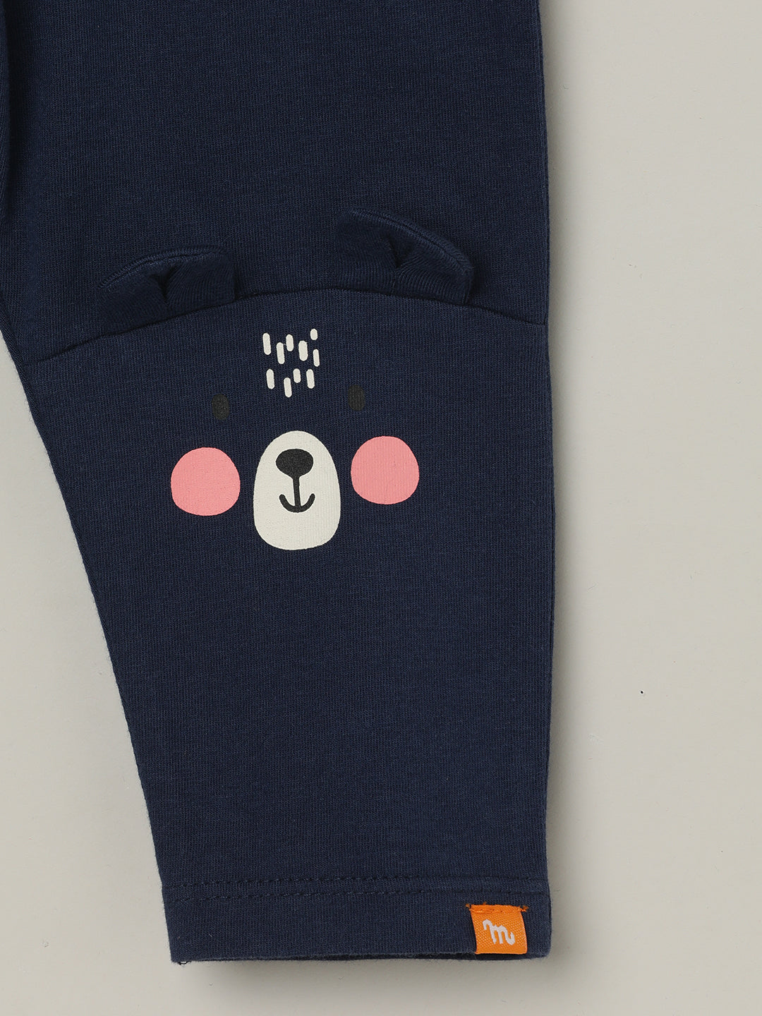 Milou Girls Cotton Printed Leggings Navy Blue Bear Print
