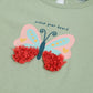 Milou Girls Butterfly Graphic T-Shirt Sage Green