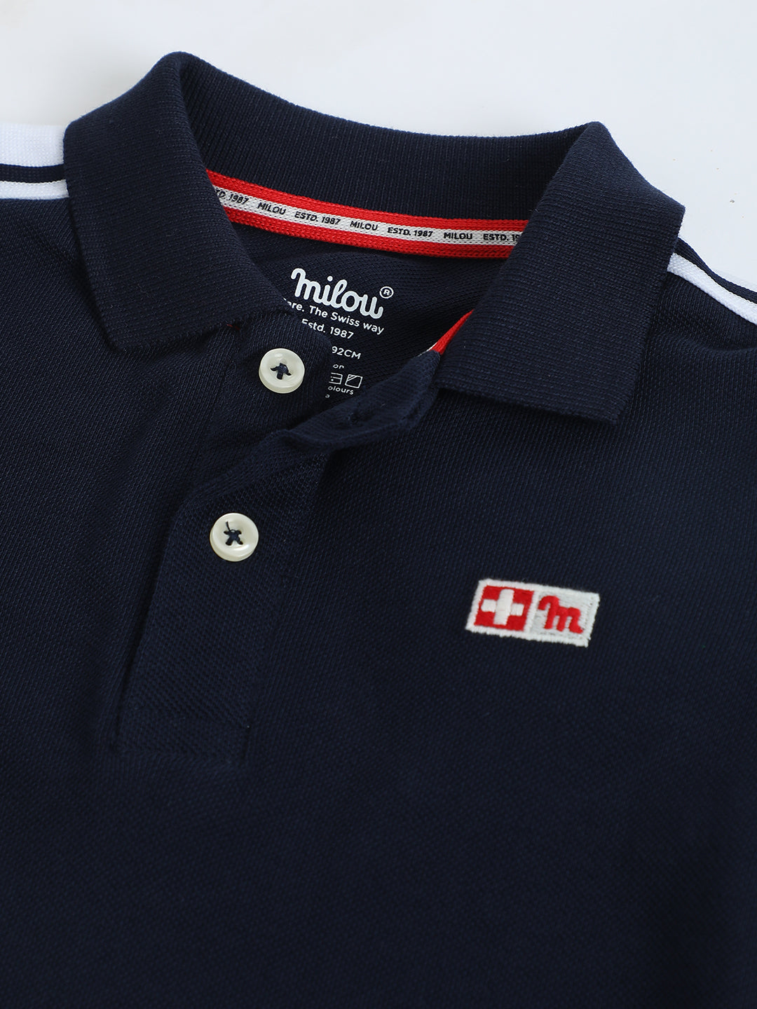 Kids Navy Polo T-Shirt | Boys Cotton Piqué Polo | Milou Kids