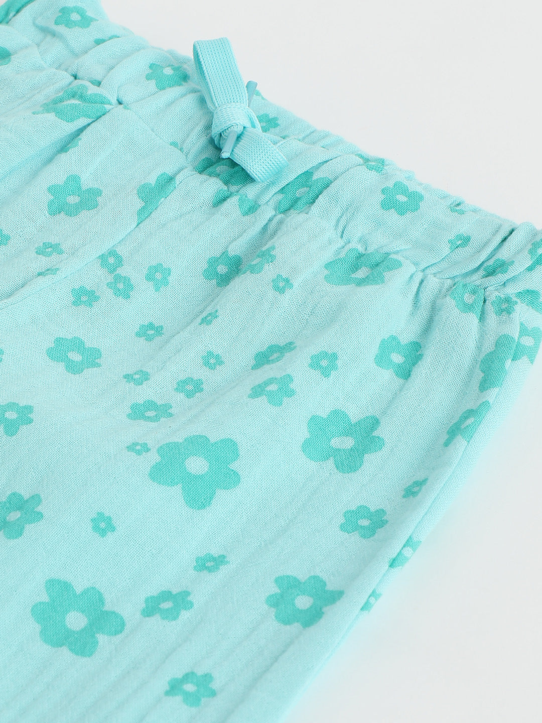 Milou Girls Printed Pull-Up Jogger Pants Mint Floral Print
