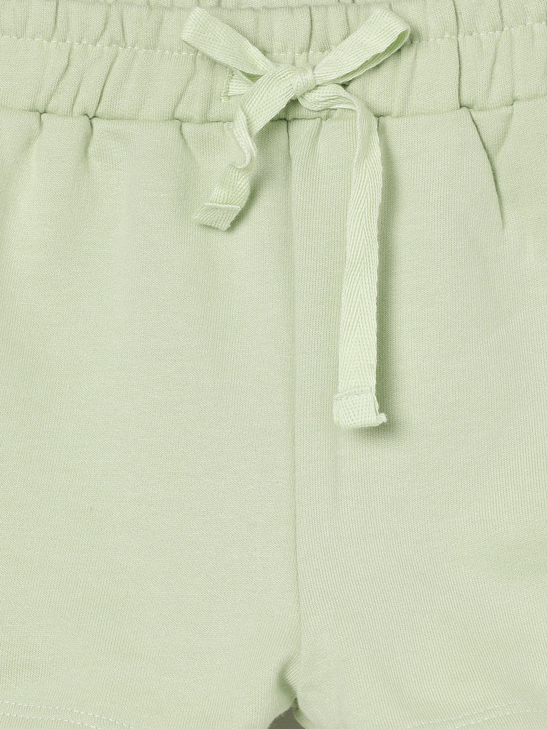 Milou Kids Cotton Solid Bio Washed Shorts for Boys - Light Green