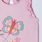 Milou Baby Girls Pink Sleeveless Cotton Top Butterfly Print