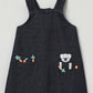 Milou Baby Girls Pinafore Set Navy & Pink Set