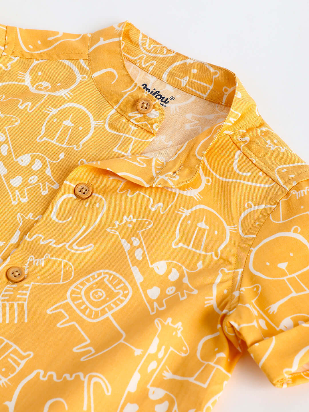 Milou Boys Bio-Washed Top & Shorts Co-ord Set Yellow