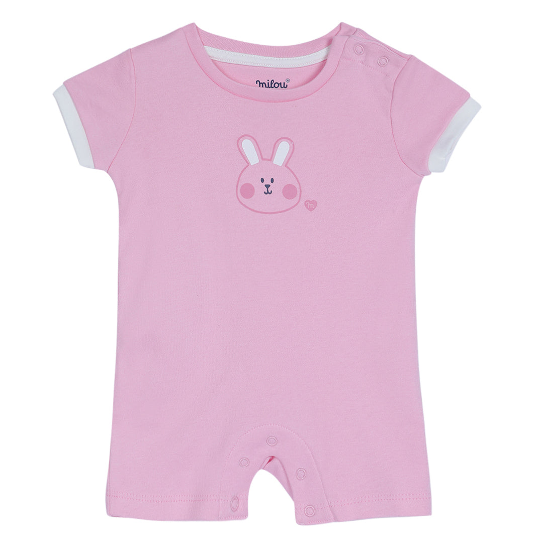 Milou Newborn Baby Romper Gift Set Pink Bunny Print Set