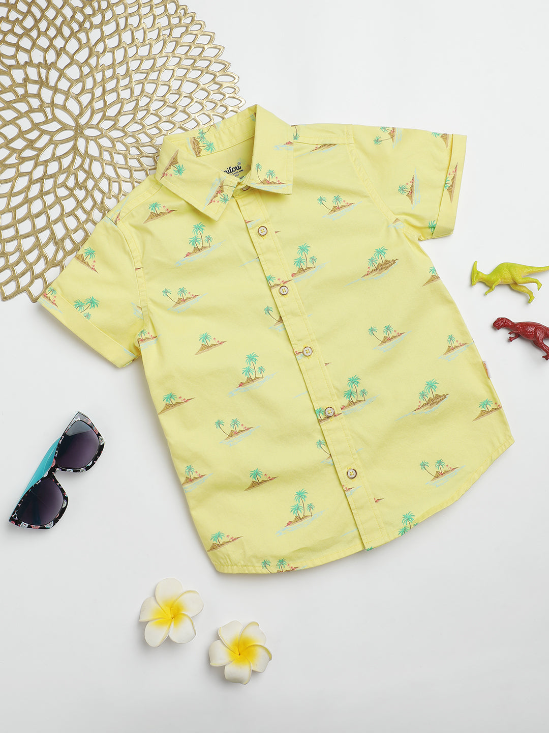 Milou Kids Cotton Half Sleeves All Over Printed Bio Washed Shirt for Boys SH-CU007