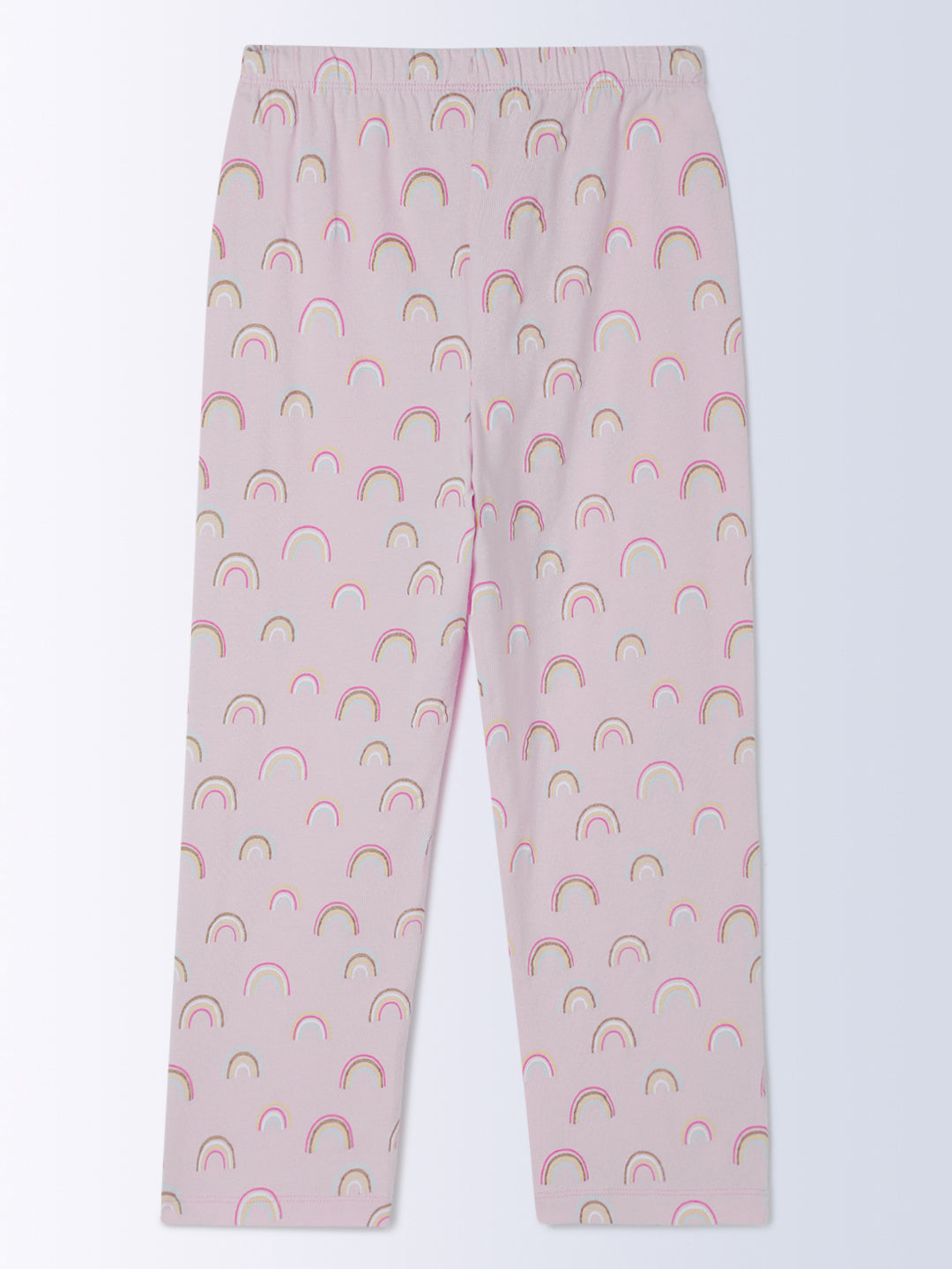Milou Cotton Bio Washed Printed Short Sleeve Homewear T-Shirt And Pajama Set -Pink