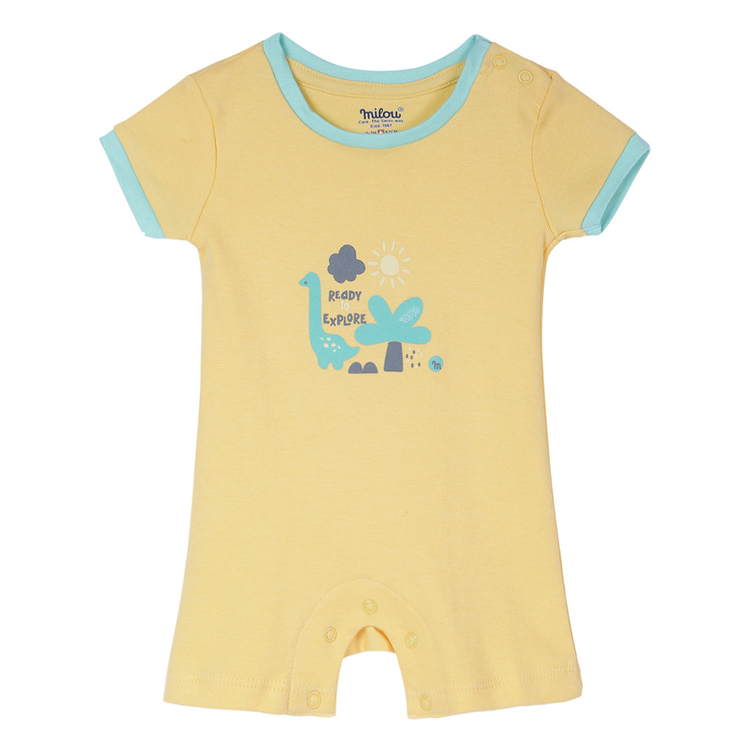 Milou Newborn Baby Romper Gift Set Yellow Dino Print Set