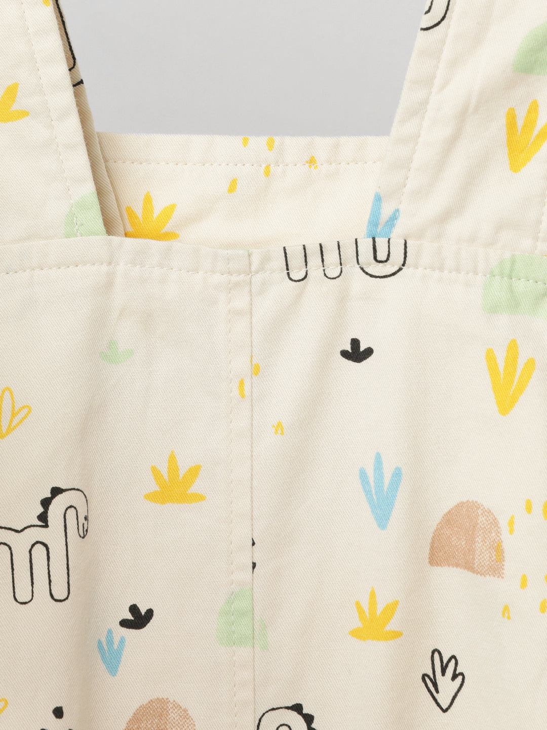 Milou Baby Boys Printed Dungaree White Animal Print